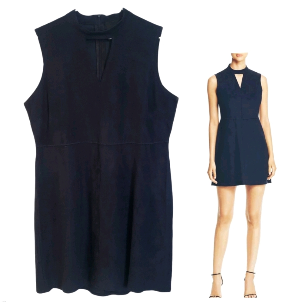 Lysse Navy Faux Suede Mini Cocktail Party Dress